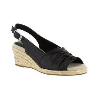 Easy Street Women's Kindly Espadrille Sandals Black Size 8.5 A