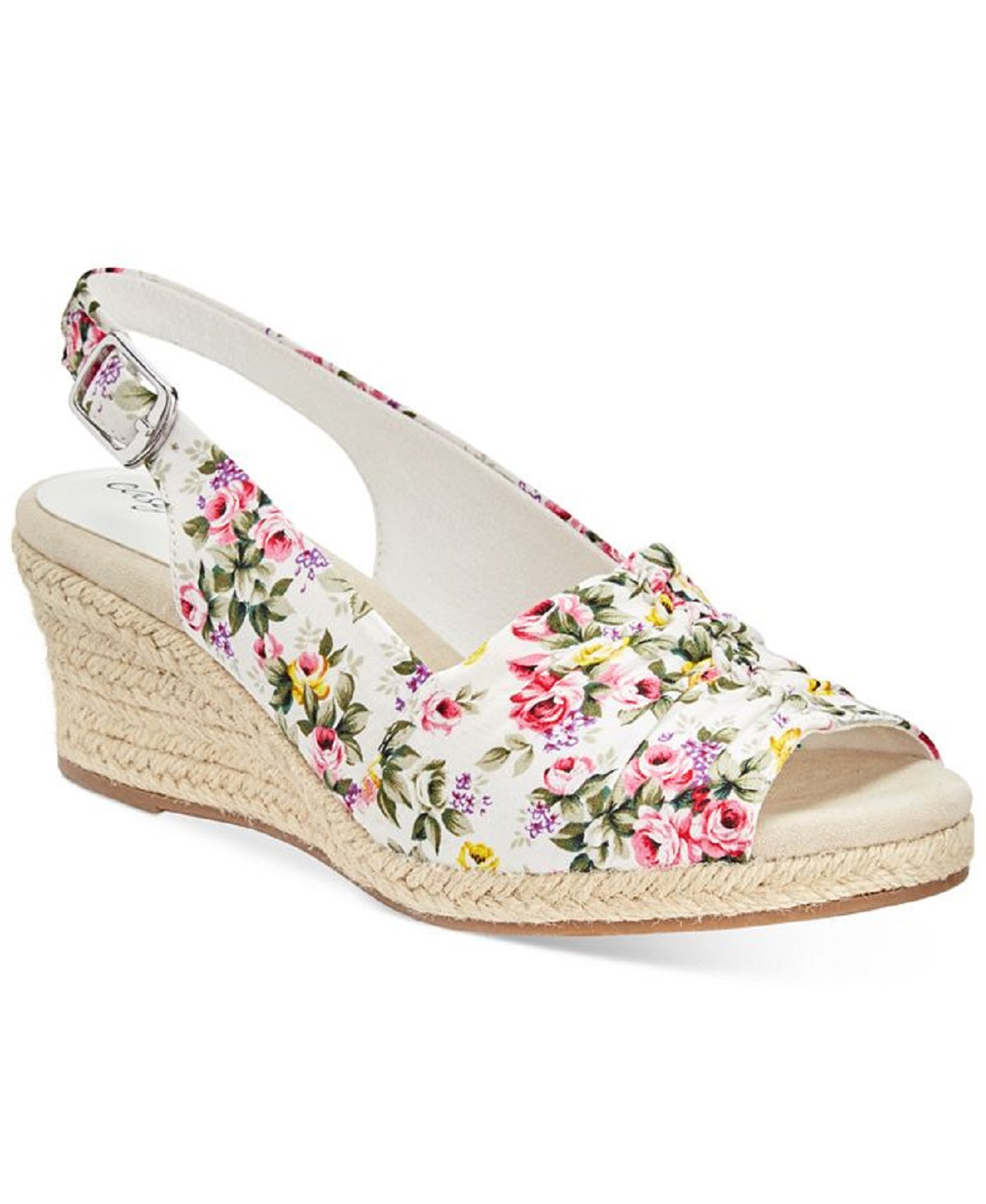 Easy Street Women's Kindly Espadrille Sandals White Size 9 WW