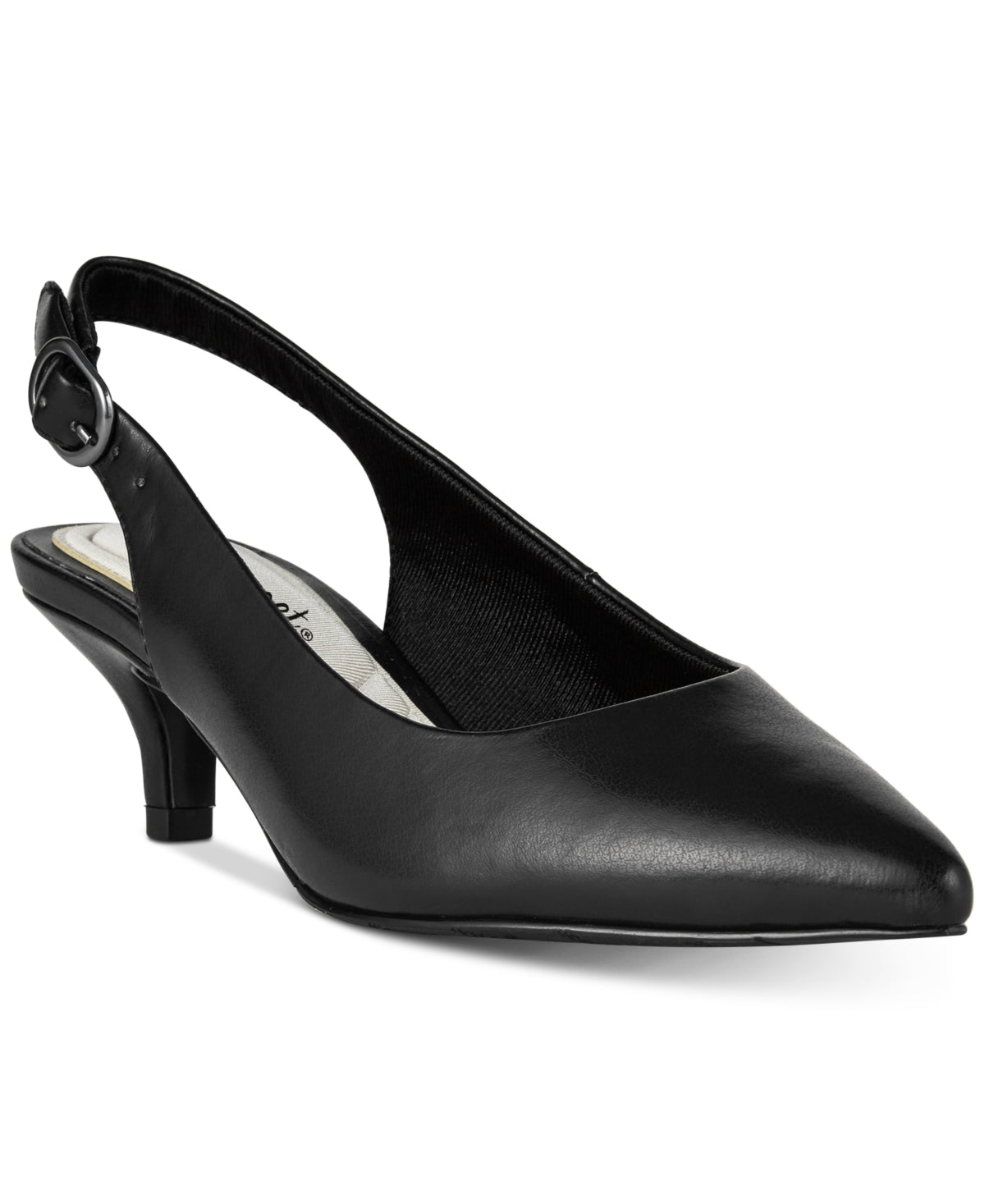 Easy Street Women's Faye Slingback Kitten Heel Pumps Black Size 8.5 W