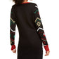 Hooked Up By IOT Women's Holiday Pullover Sweater Black Size Large