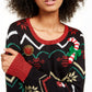 Hooked Up By IOT Women's Holiday Pullover Sweater Black Size Large