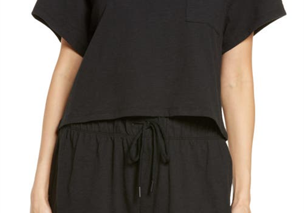 Honeydew Intimates Black Crop Pajama Top Size XS