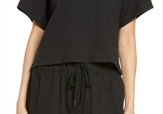 Honeydew Intimates Black Crop Pajama Top Size XS