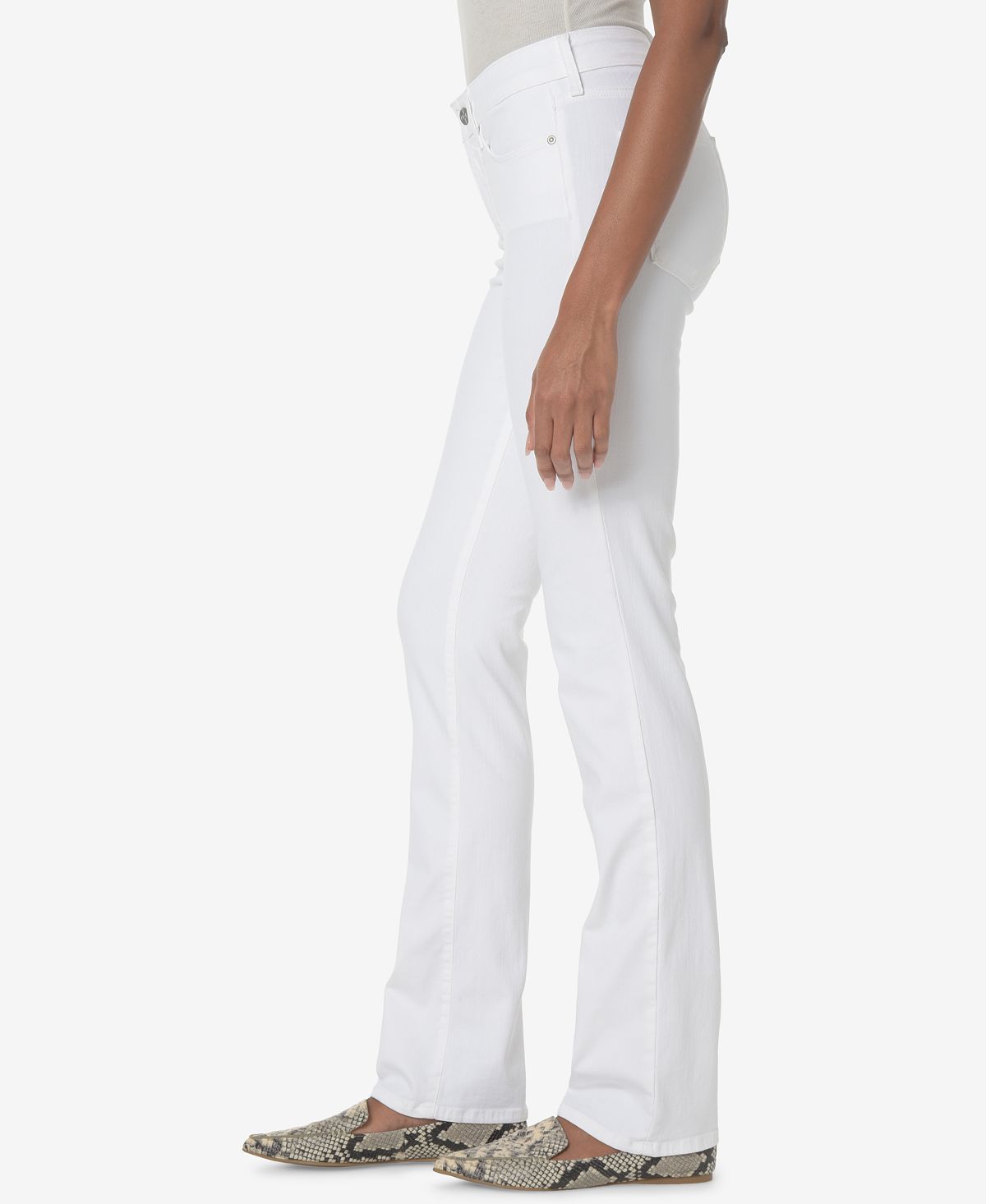 NYDJ Women's Marilyn Stretch Straight Jeans White Size 12