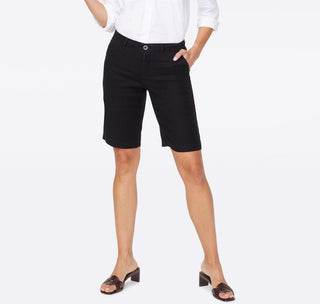 NYDJ Women's Bermuda Linen Shorts Black Size 4