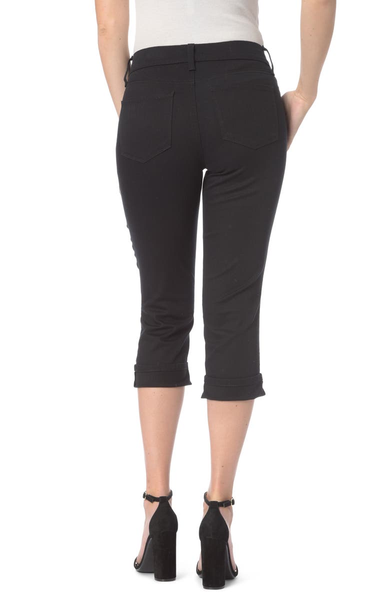 NYDJ Women's Marilyn Stretch Cuffed Crop Jeans Black Size 4