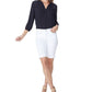 NYDJ Women's Rolled Cuff Shorts White Size 8