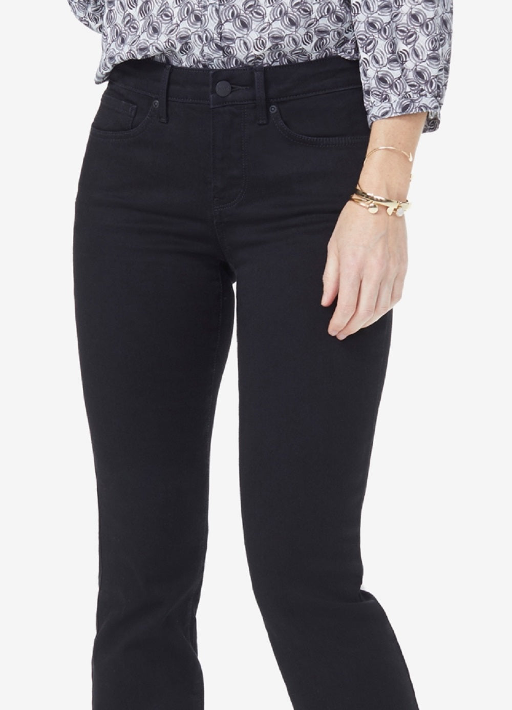 NYDJ Women's Barbara Tummy Control Bootcut Jeans Black Size 2Petite