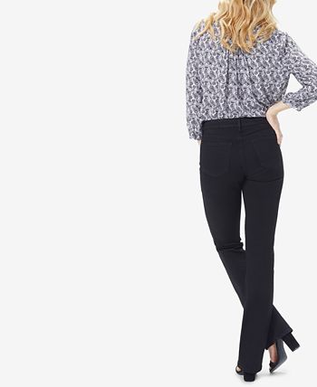 NYDJ Women's Barbara Tummy Control Bootcut Jeans Black Size 8Petite