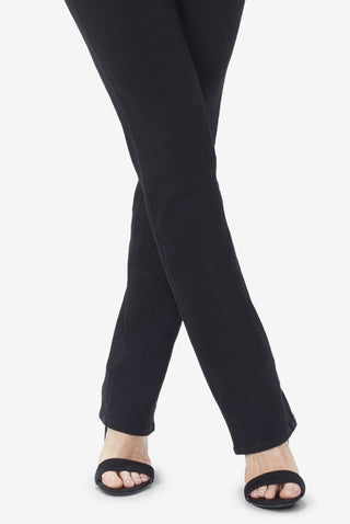 NYDJ Women's Marilyn Tummy Control Straight Leg Jeans Black Size 4Petite