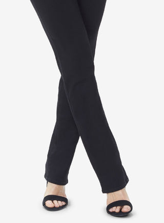 NYDJ Women's Marilyn Tummy-Control Straight-Leg Jeans Black Size 12Petite