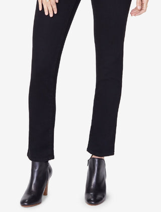 NYDJ Women's Sheri Tummy-Control Slim-Leg Jeans Black Size 14 Petite