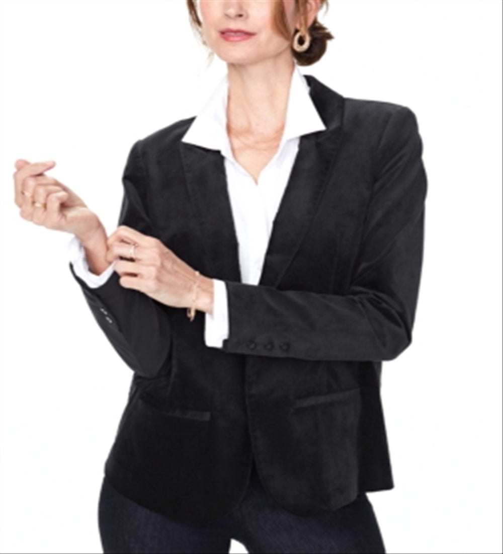 NYDJ Women's Velvet Blazer Black Size Small