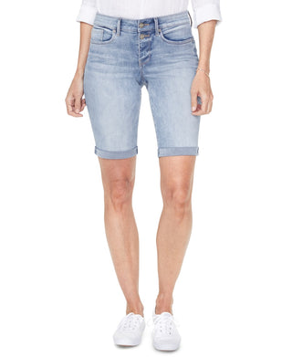 NYDJ Women's Roll Hem Briella Denim Shorts Blue Size 8