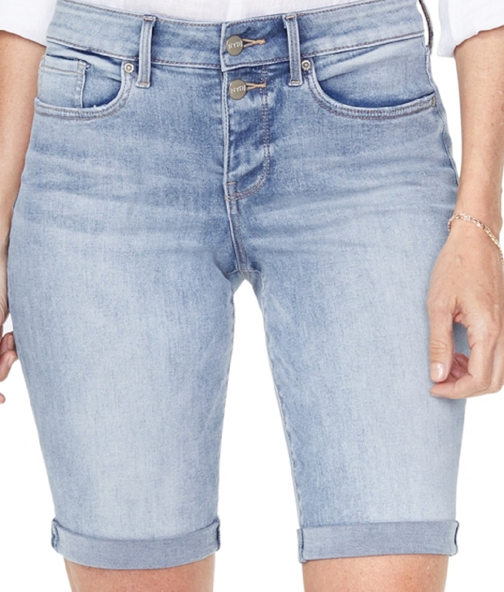 NYDJ Women's Roll Hem Briella Denim Shorts Blue Size 8