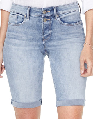 NYDJ Women's Roll Hem Briella Denim Shorts Blue Size 12