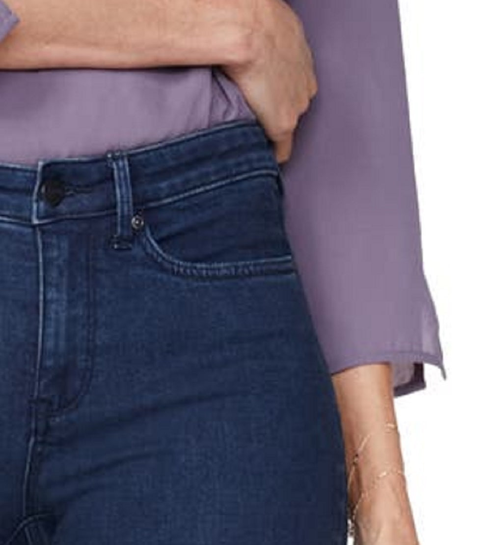 NYDJ Women's Alina Rhinestone Detail Stretch Skinny Jeans Blue Size 18