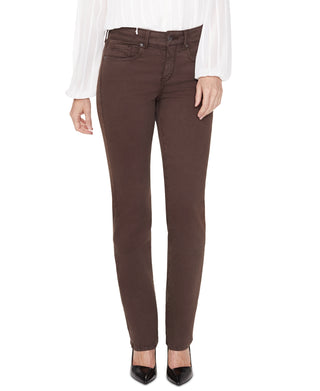 NYDJ Women's Marilyn Straight Leg Stretch Jeans Brown Size16