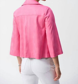 Joseph Ribkoff - Foiled Faux Suede Swing Jacket