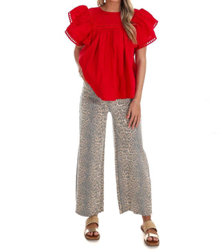 Easel - Golden Hour Poplin Top