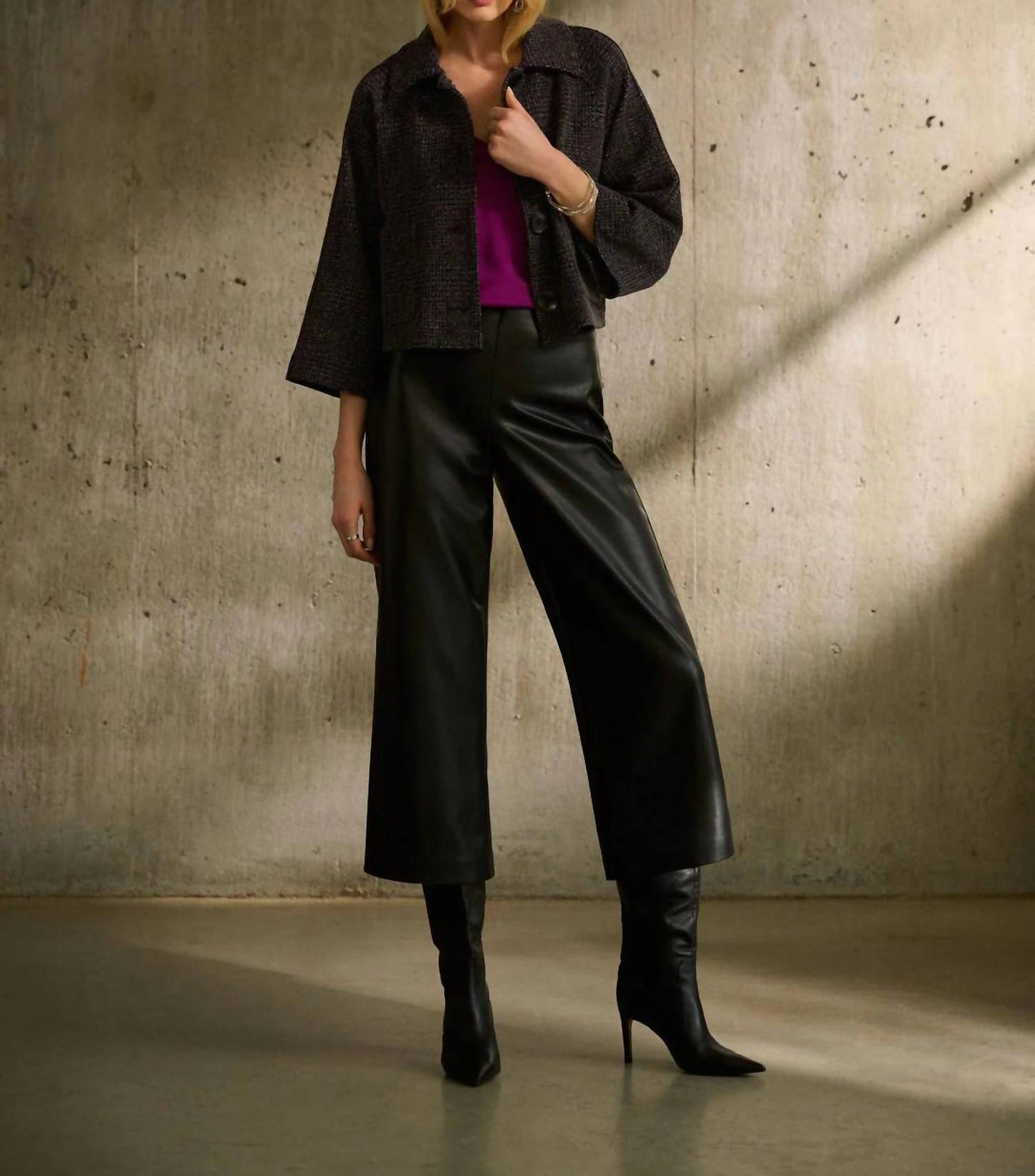Joseph Ribkoff - Leather Kick Flare Pant