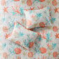 7 Piece Cotton Sateen Comforter Set Coral California King
