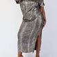 The Curve La - Plus Size Foil Printed Short Sleeve Top And Skirt Set