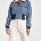 Elan - DENIM JACKET FUR COLLAR