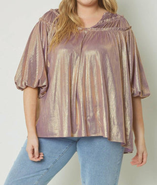 Entro - Chrome Bell Sleeve Tunic