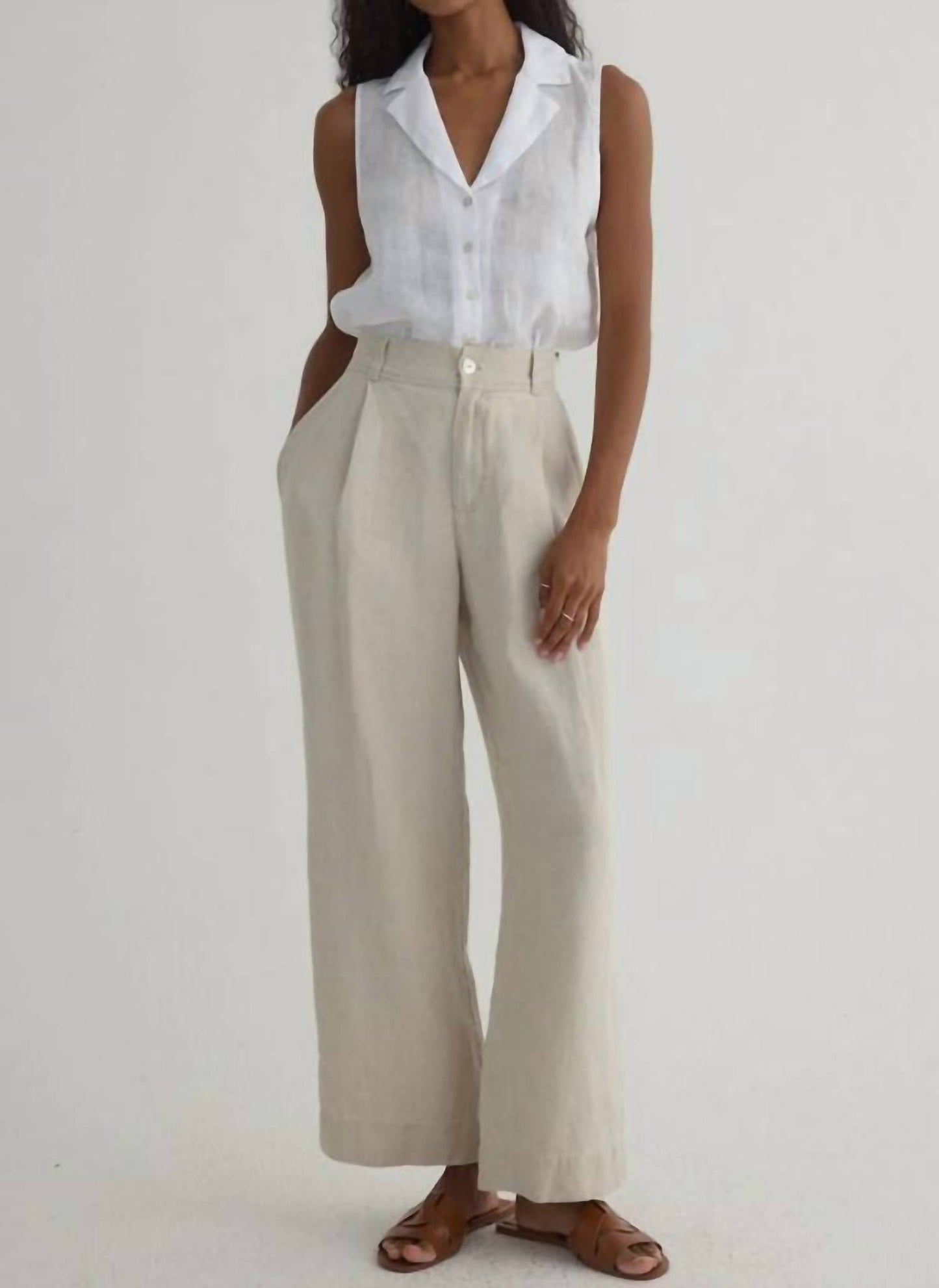 Bella Dahl - Pleated Wide Leg Ankle Pant