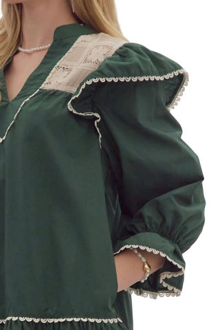 Entro - V-neck Drop Waist Mini Dress