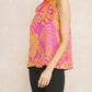 Entro - Tropical Leaf Print Halter Top
