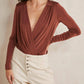 Free People - Turnt Long Sleeve V-neck Bodysuit