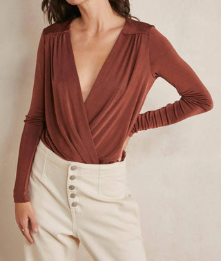 Free People - Turnt Long Sleeve V-neck Bodysuit