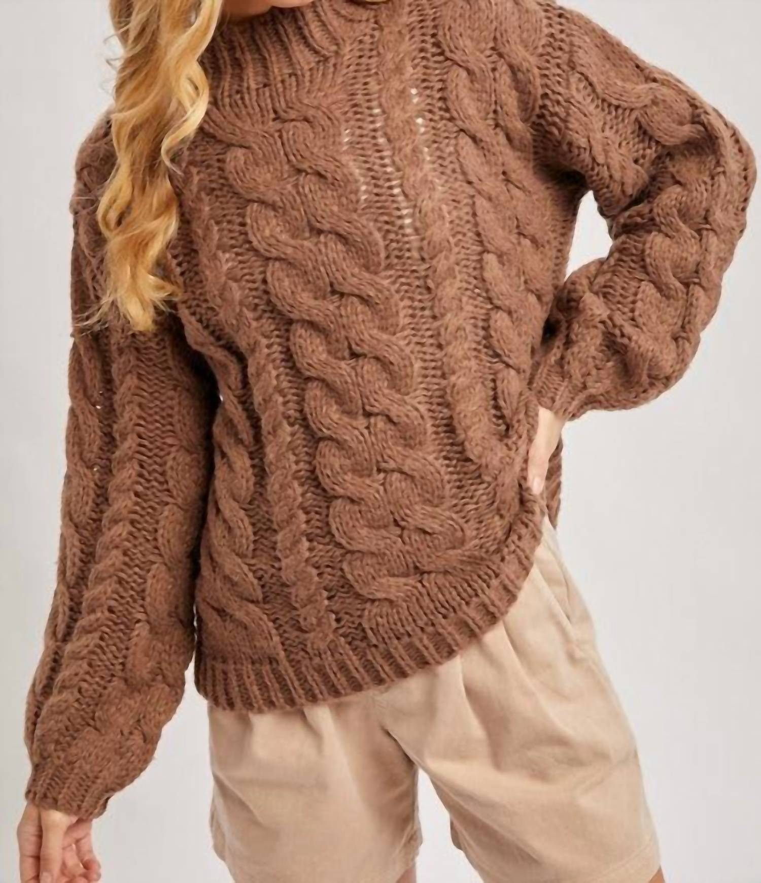 Bluivy - Elsie Chunky Knit Mock Neck Sweater