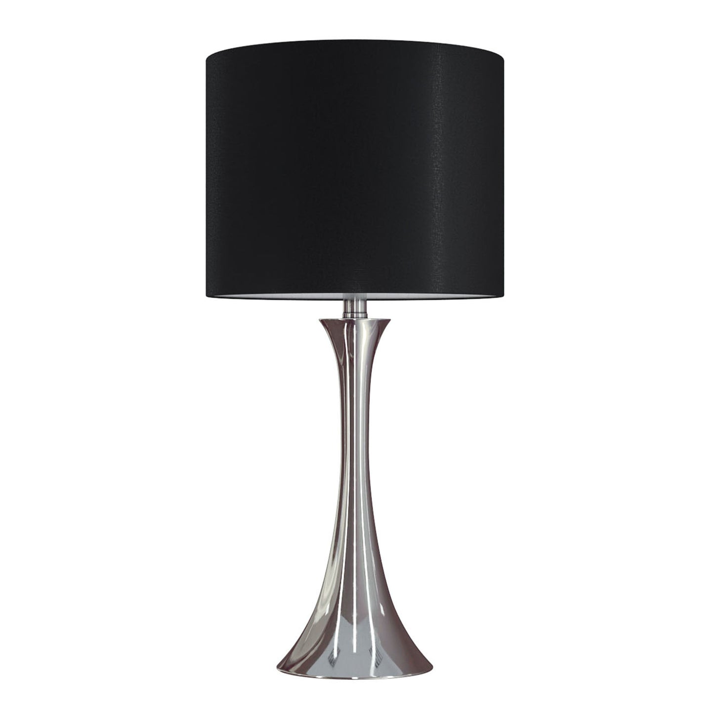 Lenuxe 24-Inch Contemporary Metal Table Lamp Set in Polished Nickel