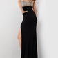 Jovani - Halter Neck Embellished Fitted Dress