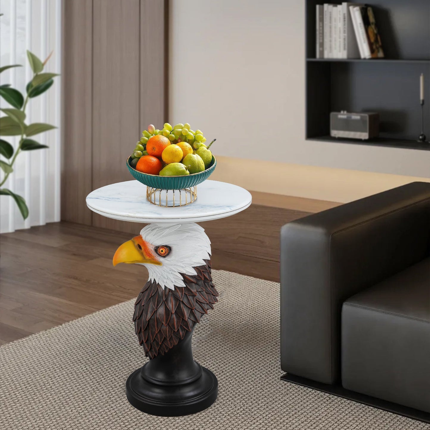 Eagle Head Accent Table Animal Statue End Table