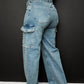 Vibrant M.I.U - Pearl High-Rise Wide Leg Cargo Jeans