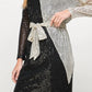 See And Be Seen - Sequin Color Blocked Long Sleeve Dress With Sash