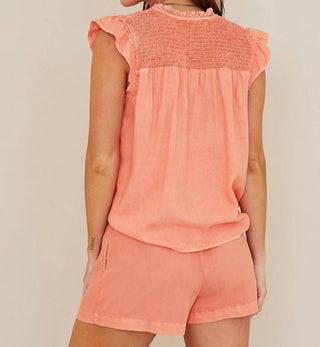 Bella Dahl - Sleeveless Smocked Ruffle Top