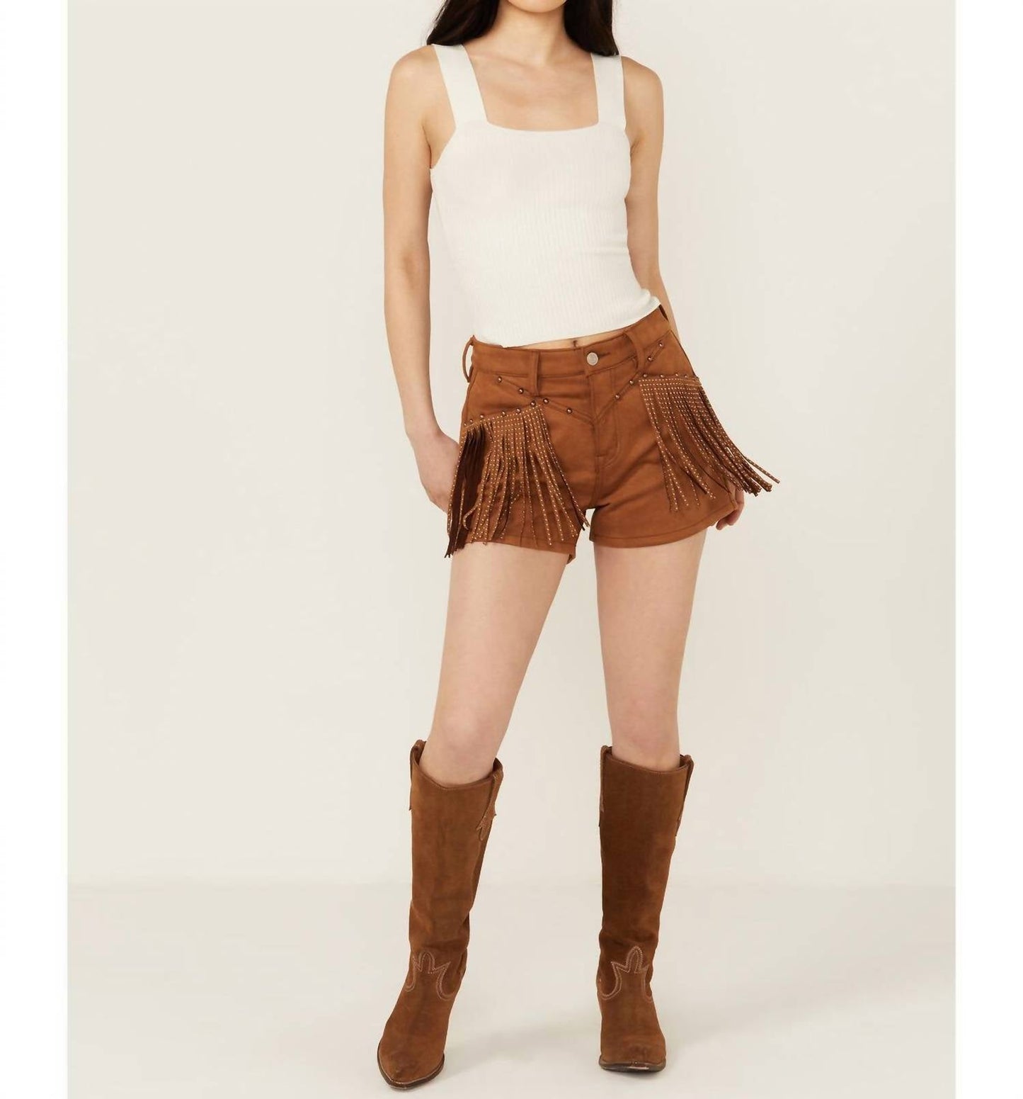 Rock & Roll Cowgirl - Suede Fringe Shorts