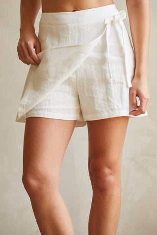 Crescent - Adelle Linen Wrap Mini Skort