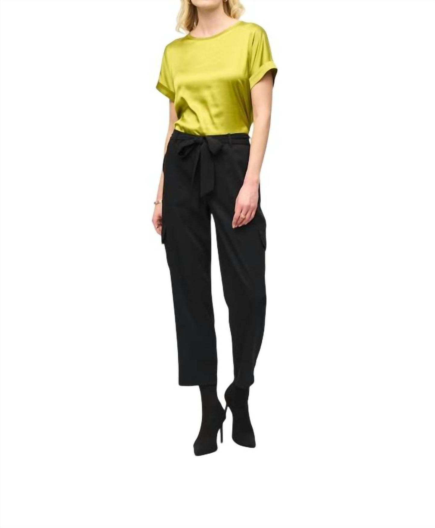 Joseph Ribkoff - Crew Neck Pullover With Rolled Sleeves Top