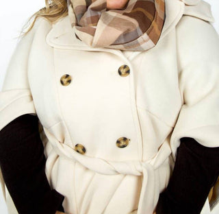 Echo - Patched Plaid Wrap With Fringe