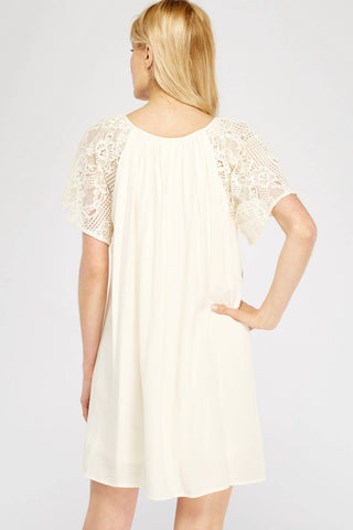 Entro - Lace & Embroidered Mini Dress