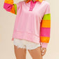 Bibi - Out & About Colorblock Pullover Top