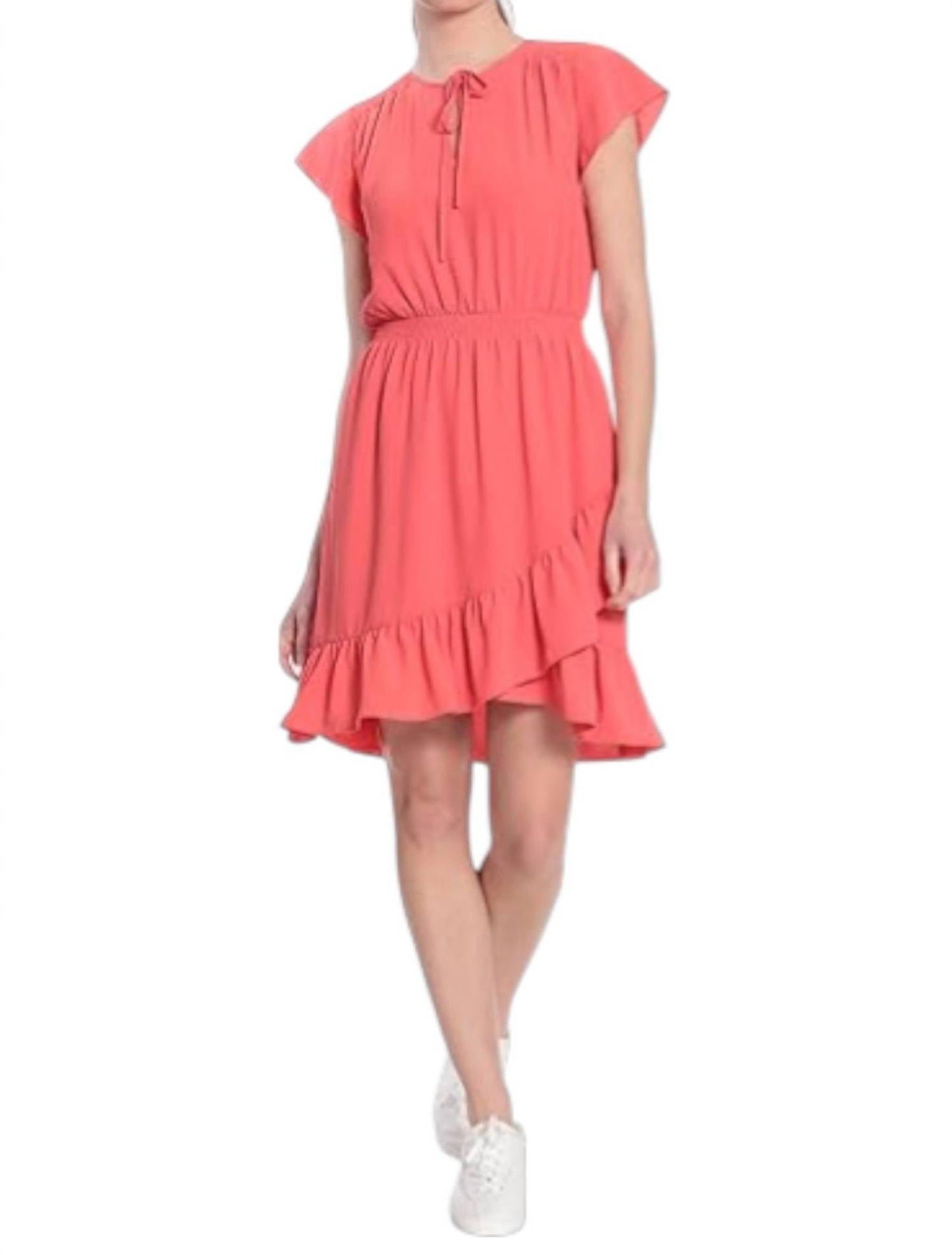 Maggy London - Smocked Waist Ruffle Dress