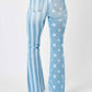 Judy Blue - High Waist Stars & Stripes Bleach Discharge Flare Jeans
