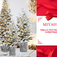 4.5FT Flocked Christmas Tree with Pot Base and LED Lights